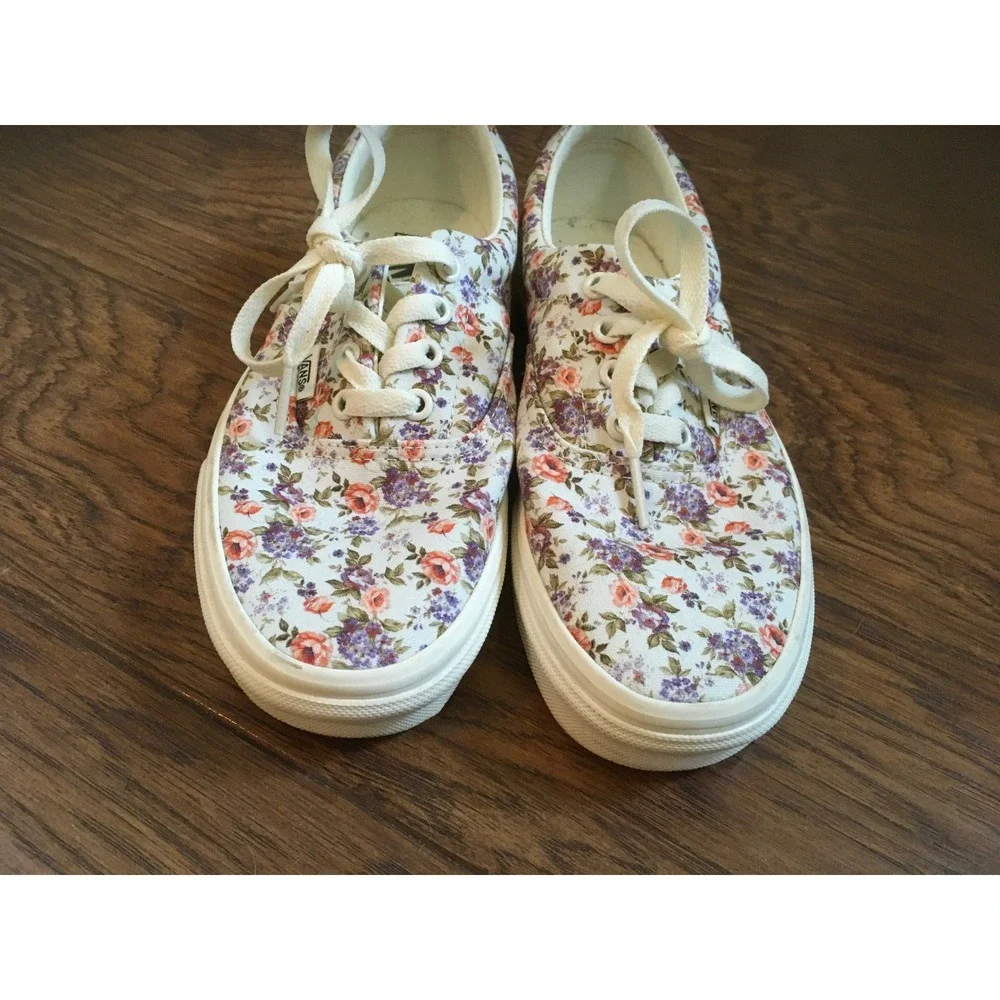 Vans Era Floral Canvas Low Top Sneakers Womens Skate Shoes, sze 7.5‎